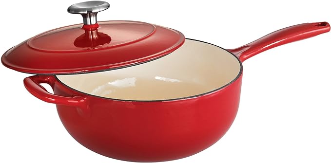 Tramontina Covered Saucier Enameled Cast Iron 3-Quart, Gradated Cobalt, 80131/071DSTramontina Covered Saucier Enameled Cast Iron 3-Quart,…