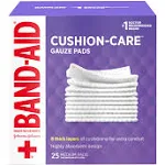 J&J 116571 - Band-Aid First Aid Cushion-Care Gauze Pad, Large, 4" x 4", 10 ct