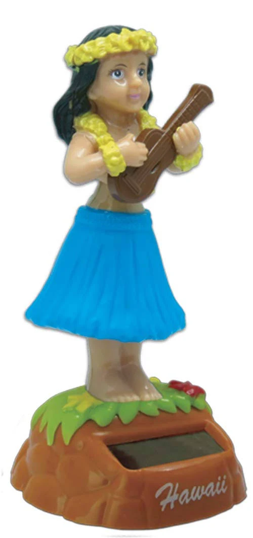 Hula Girl with Ukulele Solar Doll