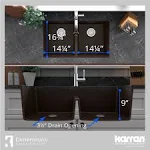 Karran USA QU-810-PK1 Quartz QU 32&#034; Undermount Double Basin - Brown