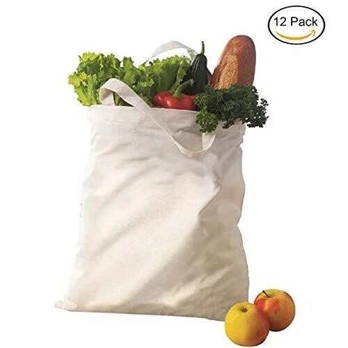 Sturdy Canvas Wholesale Tote Bags with Bottom Gusset 15"W x 16"H x 3"G Blank Totes Great for DIY Painting Printing Embroidery