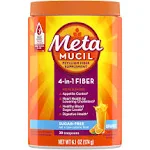 Metamucil 4 In 1 Fiber! Sugar-Free Orange Smooth Daily Fiber Supplement 36.8 oz Canister