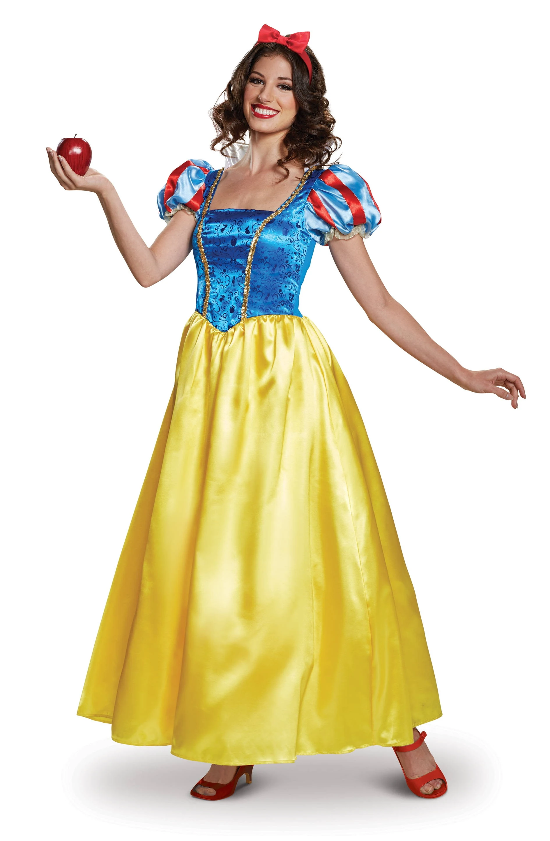 Disguise womens Snow White Costume, Official Disney Princess Snow White Deluxe Costume Dress