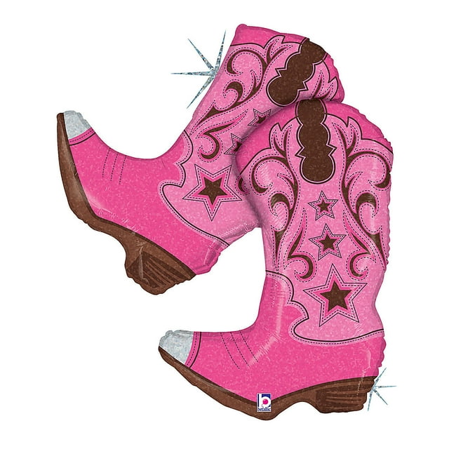 36" Pink Dancing Boots Balloon