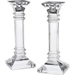 Marquis by Waterford 8" Crystal Treviso Candlestick, White - 2 count