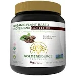 GoldenSource Proteins, Coffee, Plant Based Protein Powder, Protein Mix, Protein Powder with 22 Vitamins & Minerals, 15g of Protein, & Complete Amino Acid Profile, Vegan Protein Powder