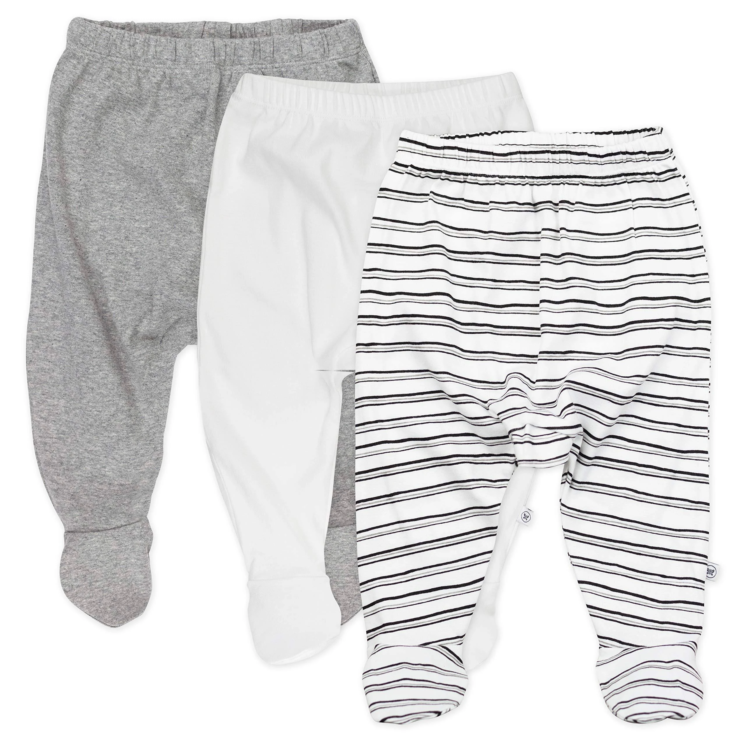 Honest Baby Clothing 3-Pack Organic Cotton Footed Harem Pants Sketchy Stripe / 3-6M