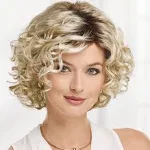 Paula Young Jenna Wig Sassy Bob Wig with Soft Spirals and Enviable Volume/Multi-Tonal Shades of Blonde, Silver, Brown and Red