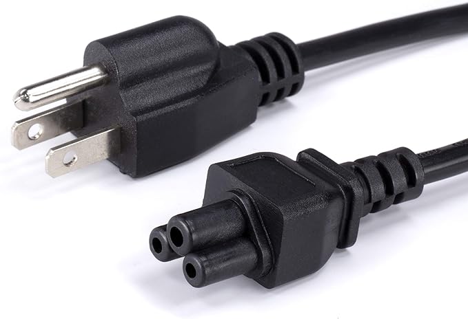 10 Feet, Black - 3 Prong AC Power Cable for Laptops, Computers, & Power Supplies - 10 ft Three Prong Mouse Power Supply Cord - C5 Power Cord - NEMA