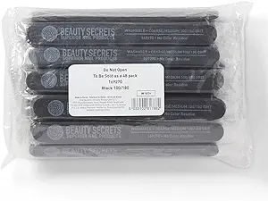 Beauty Secrets Cushion Nail File Medium Coarse 180/100 Black 48 Count