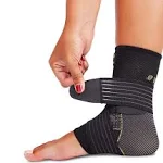 Ankle Brace for Women and Men - Adjustable Strap for Arch Support - Plantar Fasciitis Brace for Sprained Ankle Achilles Tendonitis Pain and Injured Foot - Breathable Copper Infused Nylon (Medium)