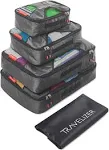 - Grey Travel Packing Cubes 5 pcs Luggage Organizer Set for Bag &amp; Suitcase