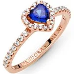 Pandora Sparkling Blue Elevated Heart Ring