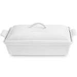 Le Creuset Stoneware Heritage Covered Rectangular Casserole, 4 qt. (12" x 9"), White