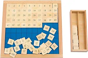 Montessori Toys for 3+ Year Old Hundred Board, Consecutive Counting Numbers 1-100 for Learning & Educational Toy- Math Games Board,Montessori Math Materials for Large Size 13.7" X 13.7 "X 0.4"