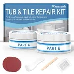 Porcelain Repair Kit, Cracked Sink &amp; Tub Kit White for Chips and... 