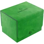 Gamegenic Squire 100+ XL Convertible Deck Box Card Storage Box with Removable Cover Clips Holds 100 Double-Sleeved Cards in Extra Thick Inner Card Sleeves Green Color Made by Gamegenic (GGS20100ML)