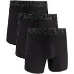 Men's Performance Tech Mesh 6" 3-Pack Boxerjock - Black, XXL, Under Armour