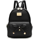 Girls Bowknot Cute Leather Backpack Mini Backpack Purse for Women