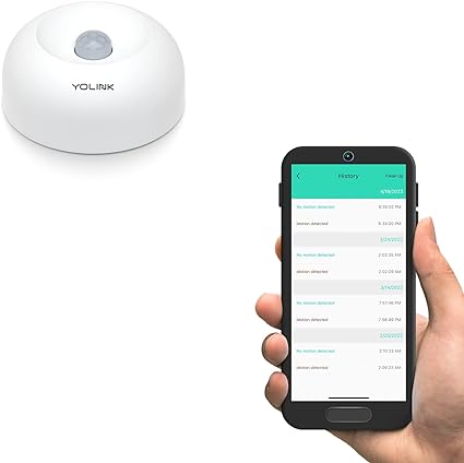 YoLink Lora 1/4 Mile Wireless Range Smart Motion Detector, Indoor Motion Sensor, Movement Detector, Alexa, IFTTT, YoLink Hub Required