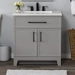 Style Selections Potter 30-in Gray Single Sink Bathroom Vanity with Wh