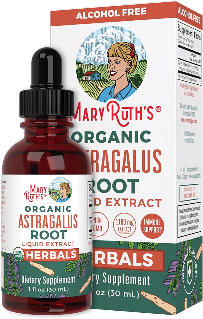 MaryRuth's Extracto líquido de Raíz de Astrágalo orgánico, sin Alcohol, 1180 mg, 30 ml (1 oz. Líq.)