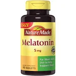 Nature Made Melatonin 5mg Extra Strength Tablets, 100% Drug Free Sleep Aid for A