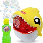 Kidzlane Shark Bubble Machine for Kids - 10 Bubble Wands - 8 oz Bubble Solution