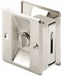 Prime Line N 7239 Pocket Door Privacy Lock & Pull, Satin Nickel