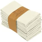 Ruvanti Cloth Napkins Set of 12, 18x18 Inches Napkins Cloth Washable, Soft, Durable, Absorbent, Cotton Blend. Table Dinner Napkins Cloth for Hotel, Lunch, Restaurants, Wedding Parties - Ivory/Cream