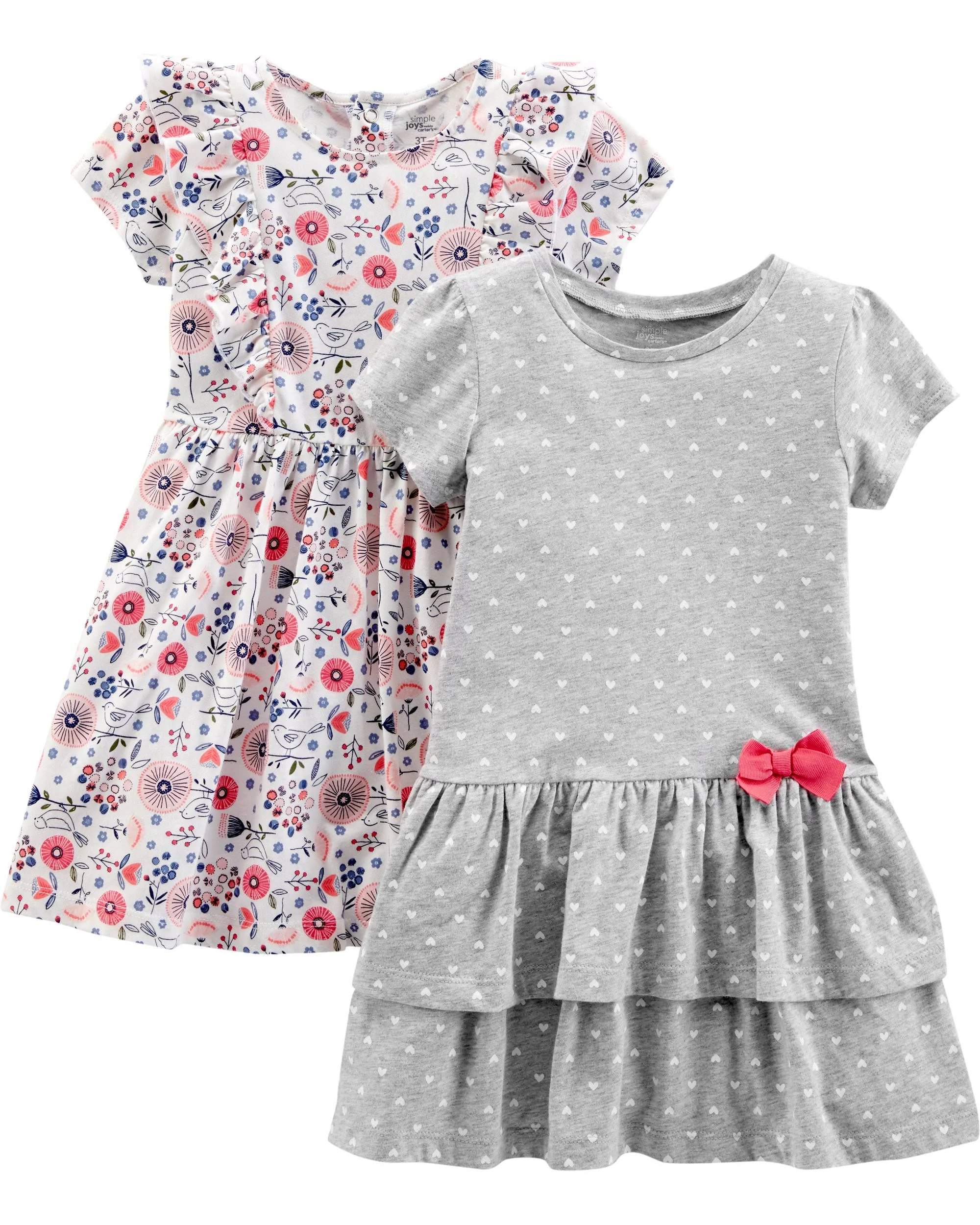 Simple Joys by Carter's Girls' Short-Sleeve and Sleeveless Dress Sets, Pack of 2