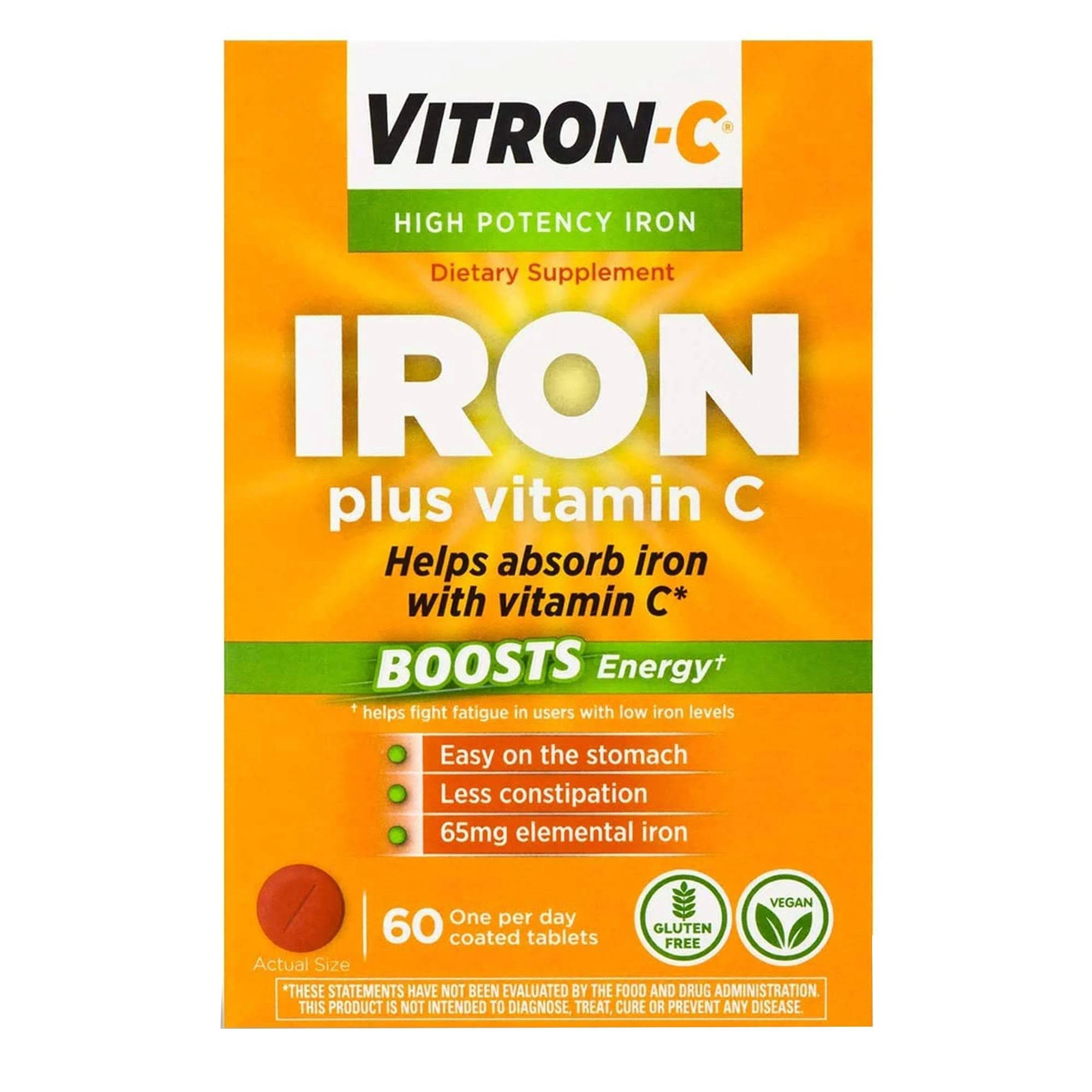 Vitron-C Iron Supplement 60 Count