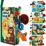 Baby Books 0-6 Months Infant Tummy Time Toys High Contrast Sensory Baby Toys 6 to 12 Months Touch Feel Book Gift Christmas Stocking Stuffers for Boys