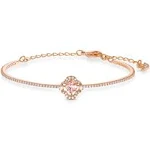 Swarovski 5516476 Women&#039;s Bangle Bracelet NEW Rose Tone Dance Pink Clover