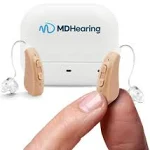 AIR Hearing Aid (Pair), OTC Rechargeable, Crystal-clear Digital Sound by MDHearing, Perfect for Glasses, Nearly Invisible