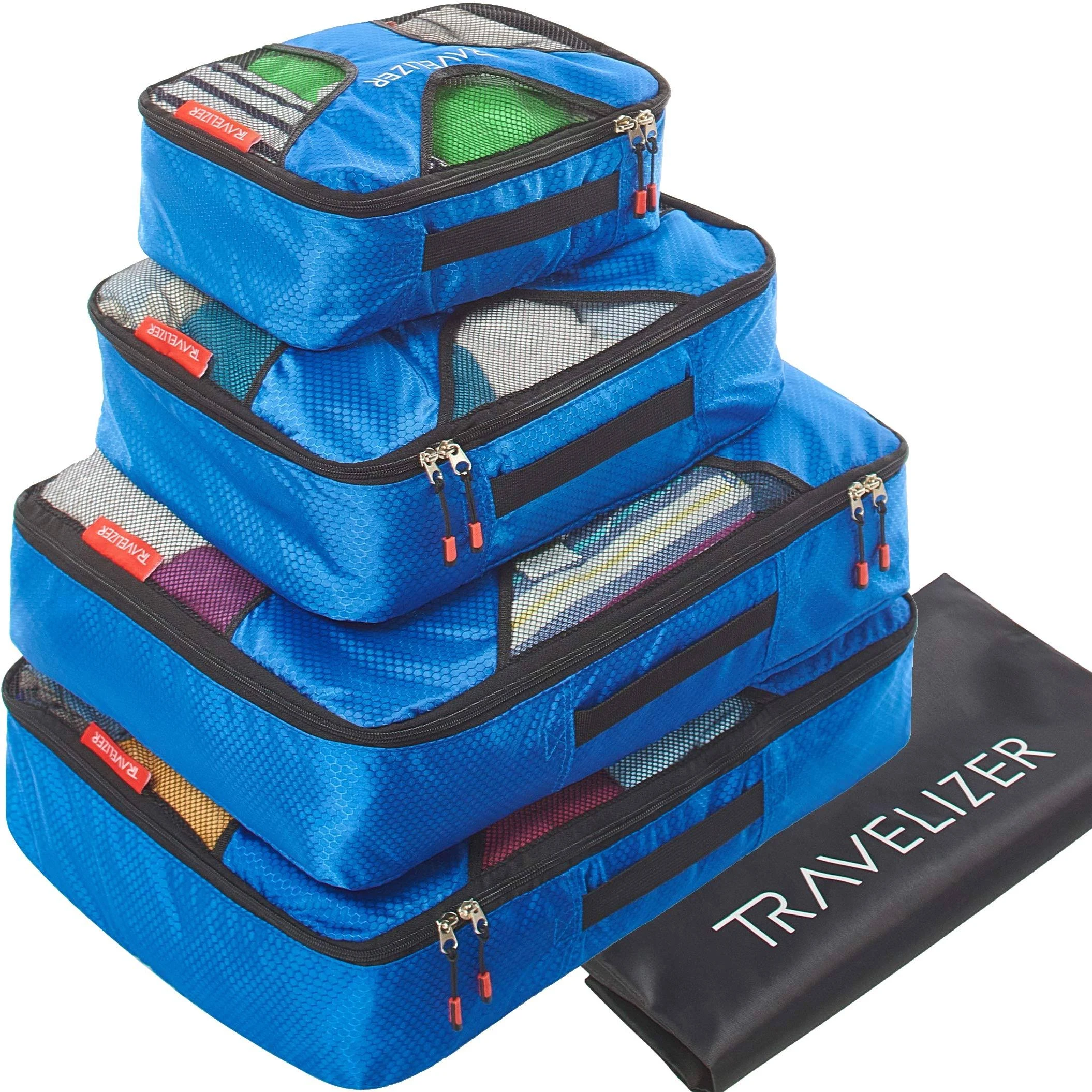 Travelizer - Travel Packing Cubes 5 pcs Luggage Organizer Set One_Size, Blue 