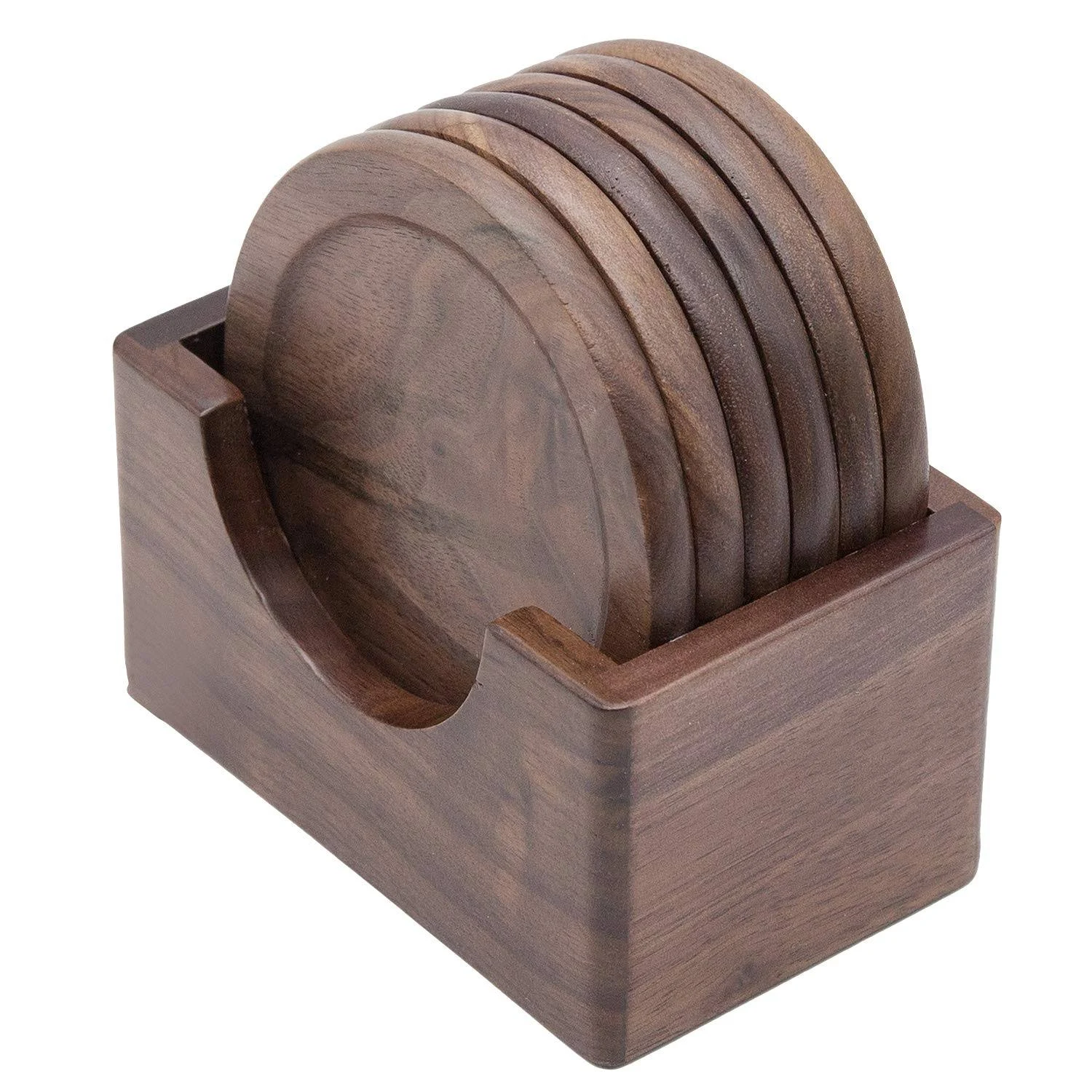 Goh Dodd Wood Coasters with Holder