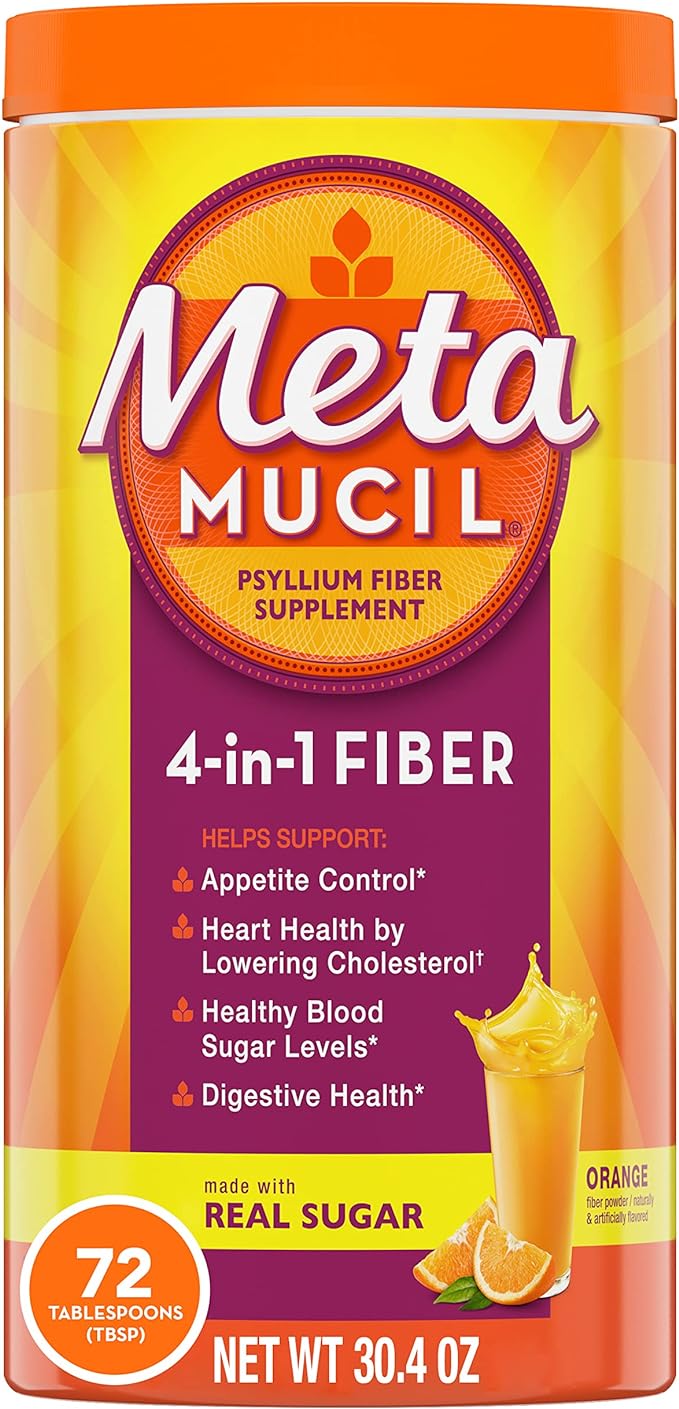 Metamucil 4n1 Fiber Supplement Smooth Drink, Orange 30.4 Oz 037000740797VL