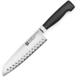 Zwilling J.A. Henckels Four Star 7" Hollow Edge Santoku Knife