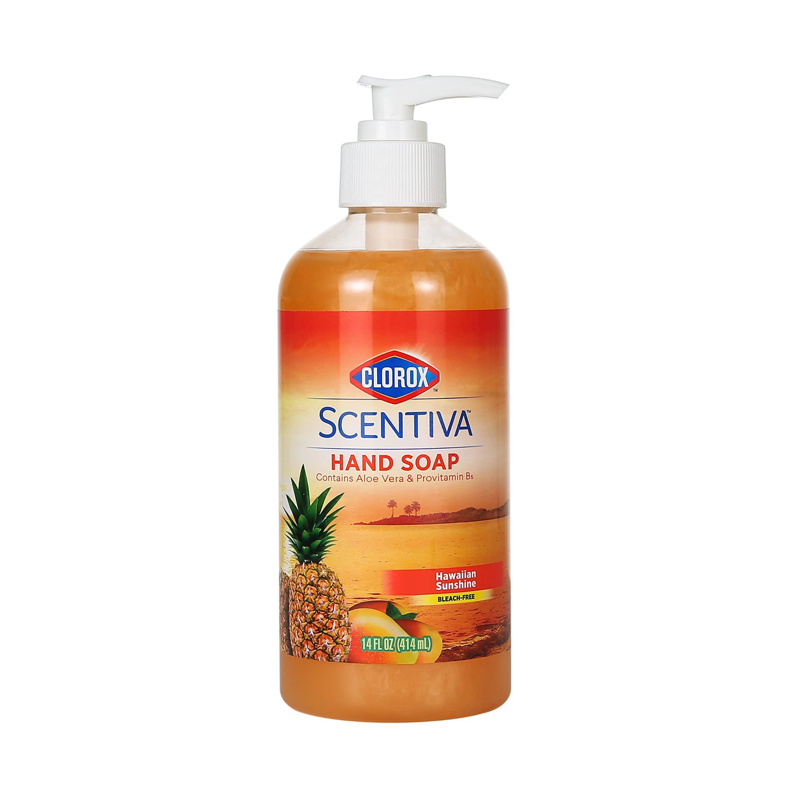 Clorox Scentiva Liquid Hand Soap 14 oz Liquid Hand Wash with Aloe Vera & Provitamin B5 Bleach-Free Scented Hand Soap for Kitchen or Bathroom, Hawa