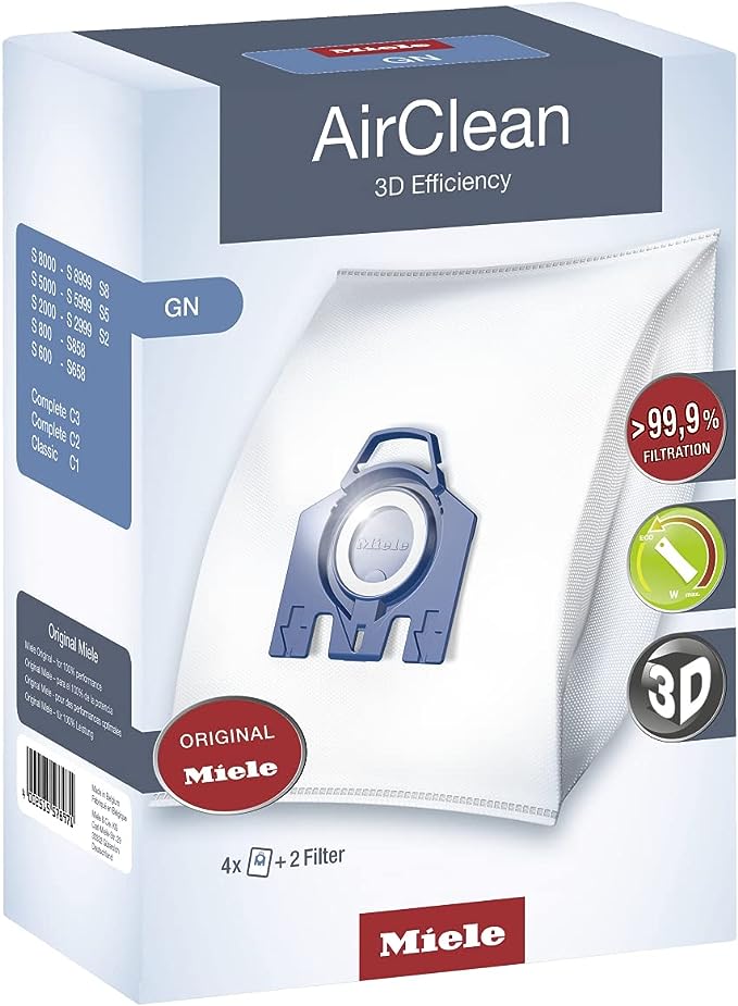 Miele AirClean 3D GN Vacuum Cleaner Bags, White, 1 Box