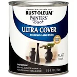 Flat Black Latex Paint, Quart Size, 32 Fl Oz - Pack of 1 (1976502)