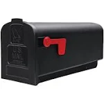 Parsons Black, Medium, Plastic, Post Mount Mailbox