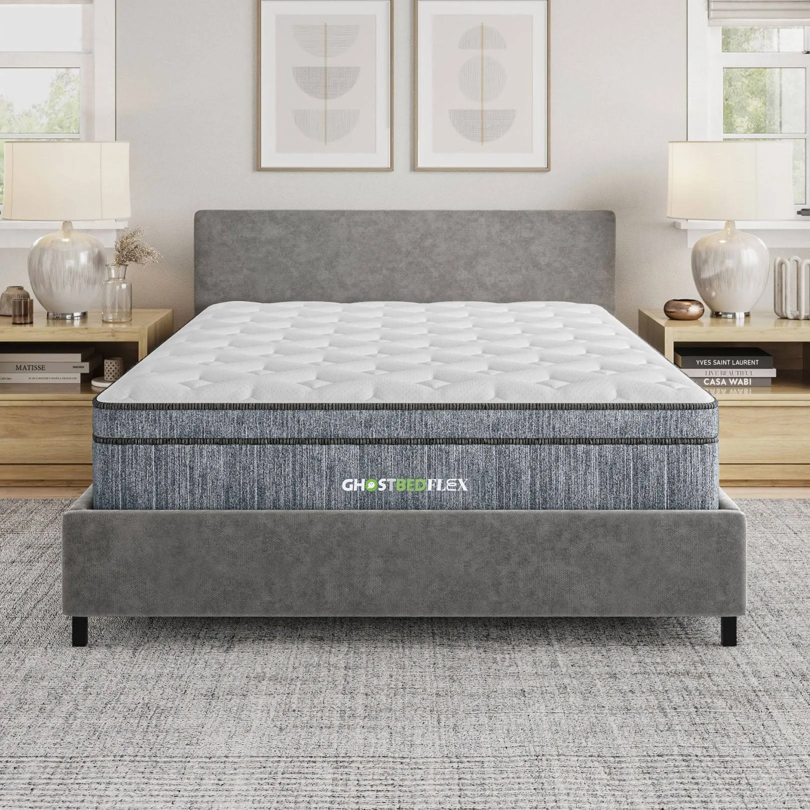 GhostBed 13 inch Flex Hybrid Medium Firm Memory Foam Mattress - Queen