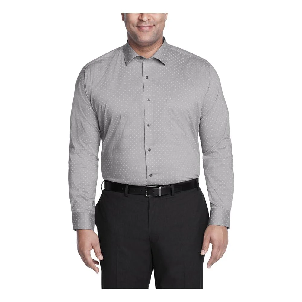 Van Heusen Men's Big & Tall Ultra Wrinkle Free Stretch Collar Shirt, 20 34/35, Cotton