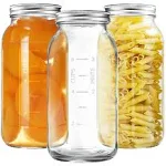 Xylanor 64 OZ Wide Mouth Mason Jars with Lids, Heavy Duty Glass Airtight... 