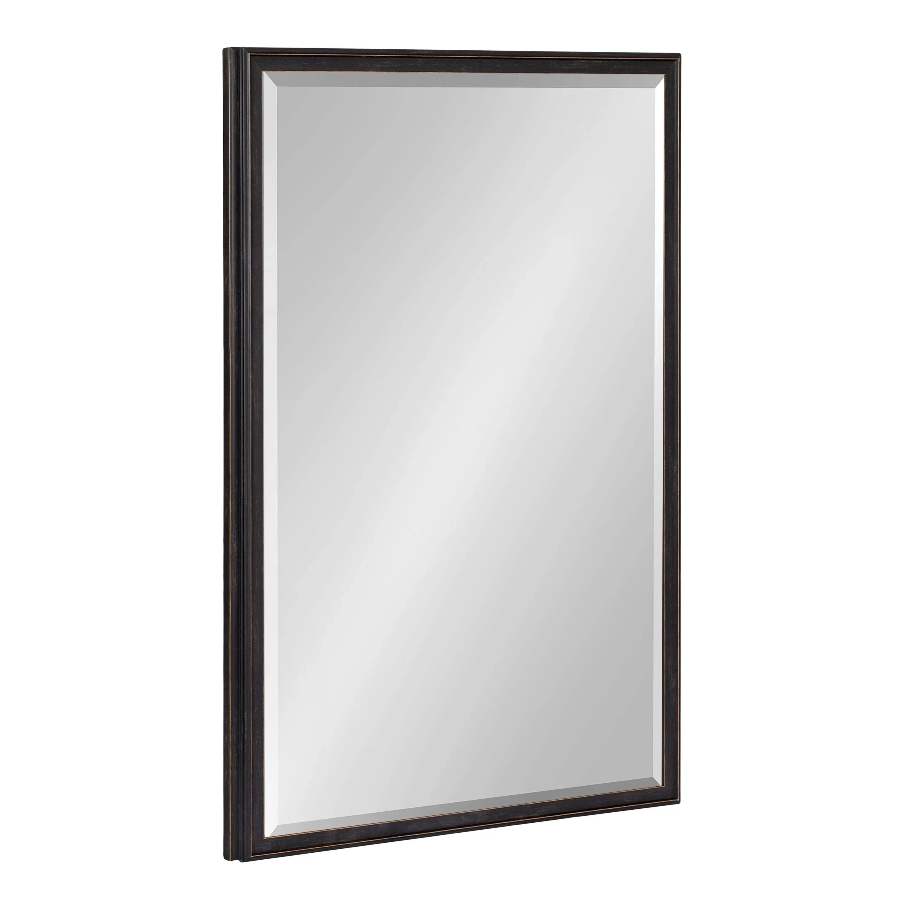 Kate and Laurel Oakhurst 20.00 in. W x 30.00 in. H Black Rectangle Traditional Framed Decorative Wall Mirror 225656