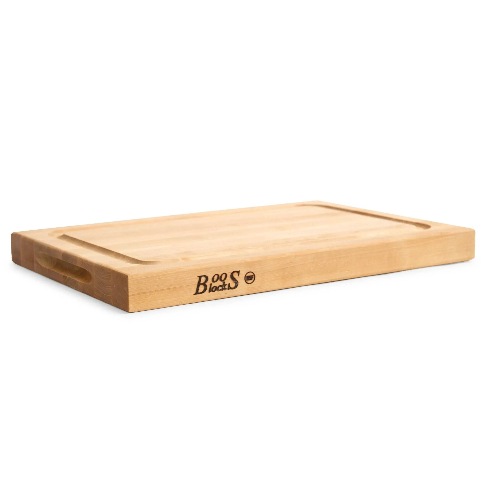 John Boos Boos Block Professional Collection Large Reversible Wood BBQ Cutting Board with Juice Groove, 1.5-Inch Thickness, 18" x 12" x 1 1/2", Maple