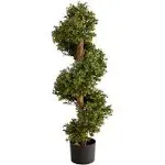 33in. Boxwood Topiary Spiral Artificial Tree indoor/outdoor