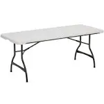 72 in. White Plastic Stackable Folding Utility Table